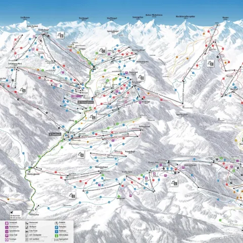 Pistekaart saalbach hinterglemm leogang fieberbrunn