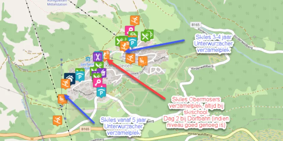 Verzamelplaatsen Skischolen Konigsleiten
