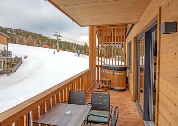 Bockblick balkon met hottub