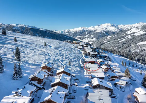 Hochkrimml Glucksklee ligging vanaf piste