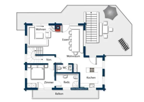 Hockrimml Chalet Gretl plattegrond 2 2026