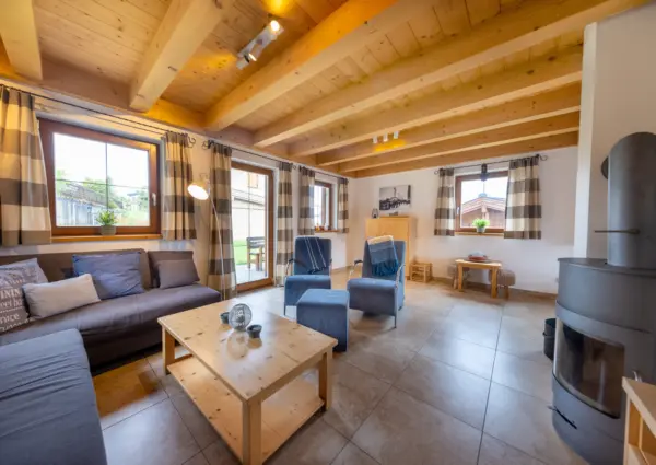 Chalet Sydney Woonkamer met open haard