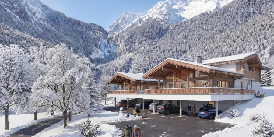 Krimml Cool Chalet impressie aanzicht winter