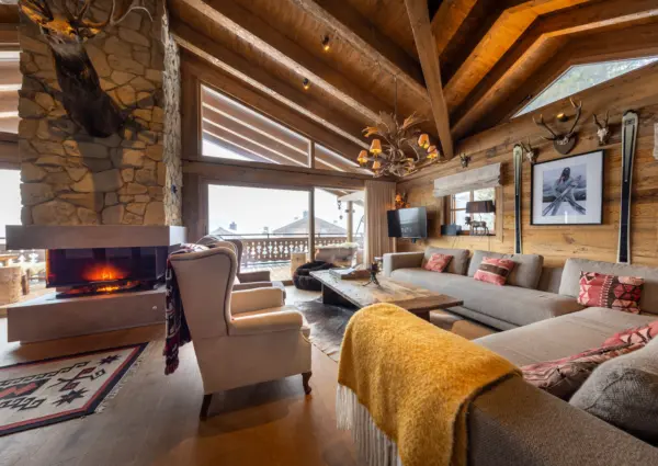 De Gravin zithoek bij haard