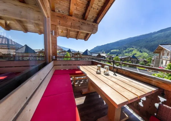Chalet Bergkristall Grunerstein Bramberg zithoek balkon