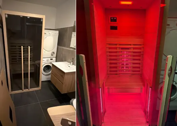 Haus Celli in Hochkrimml nieuwe badkamer met infraroodsauna