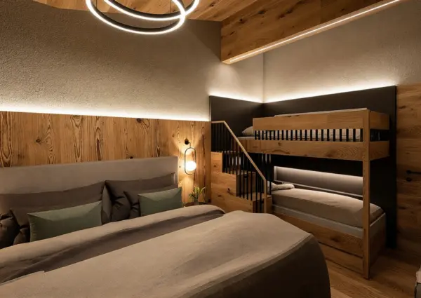 Latschen Lodge Top 3 impressie slaapkamer 3 familiekamer