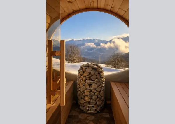 Konigsleiten Mooshutte met Barrelsauna uitzicht