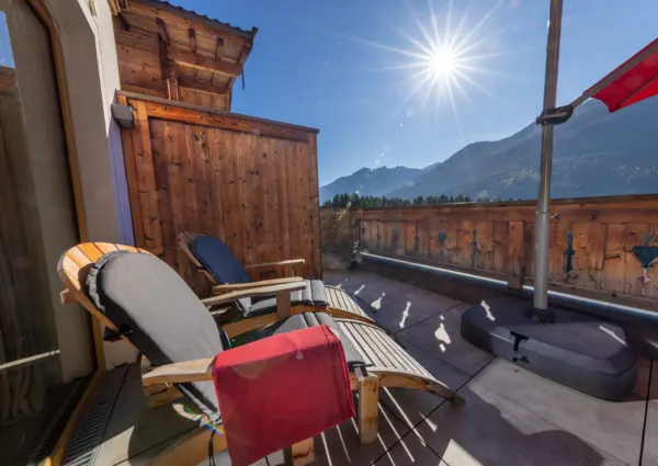 Neukirchen Nationalpark chalet Gamsmutter zomer groot balkon 3