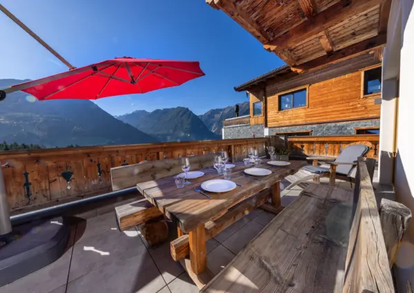 Neukirchen Nationalpark chalet Gamsmutter zomer groot balkon 2