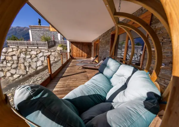 Neukirchen Nationalpark chalet Gamsmutter zomer terras 4