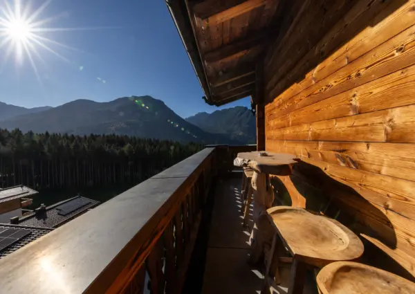 Neukirchen Nationalpark chalet Kristallwand zomer terras boven 1