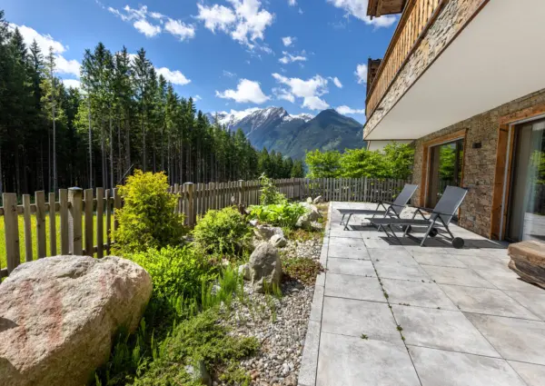 National Park Chalet Vorderkopf Neukirchen terras beneden uitzicht