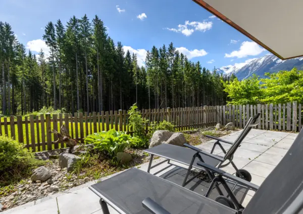 National Park Chalet Vorderkopf Neukirchen terras beneden