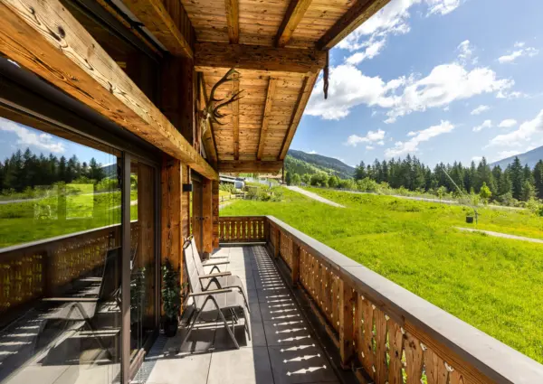 National Park Chalet Vorderkopf Neukirchen balkon uitzicht links