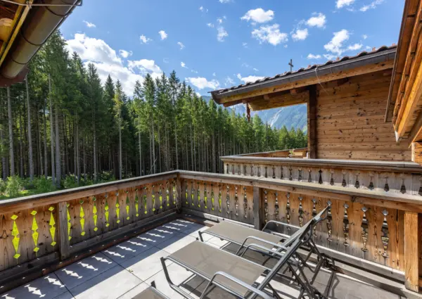 National Park Chalet Vorderkopf Neukirchen balkon zijkant uitzicht