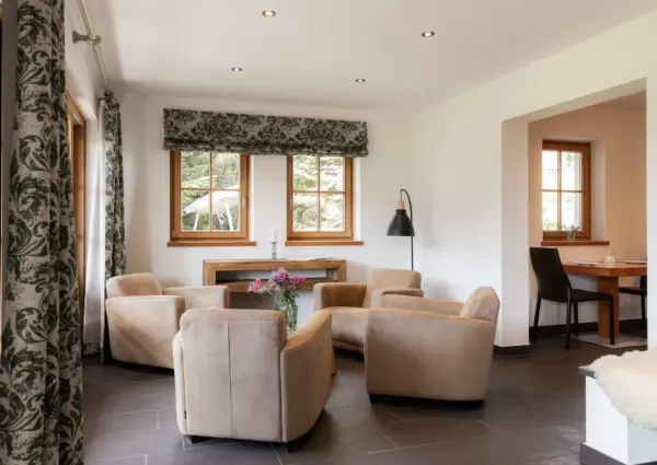 Panorama Chalet Forest ontspannen zithoek