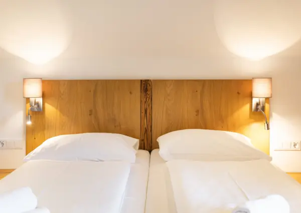 Panorama Chalet Forest Slaapkamer met Boxspring close up