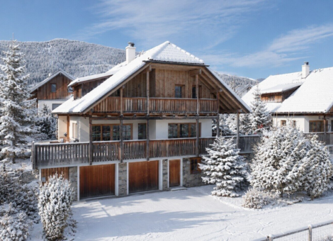 Panorama Chalet Forest Mauterndorf hoogaanzicht winter
