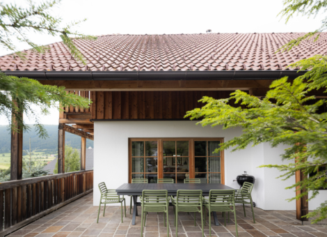Panorama Chalet Forest zomers terras overzicht