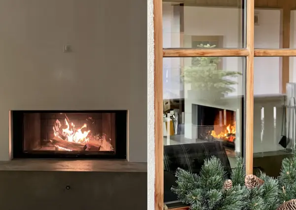Panorama Chalet Grau in Mauterndorf open haard met detail