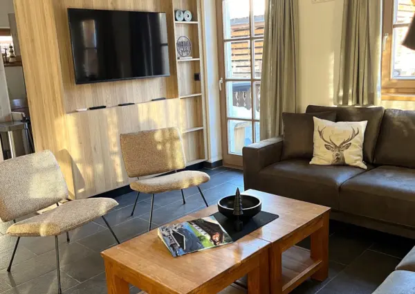 Wald Bauernhaus Woonkamer