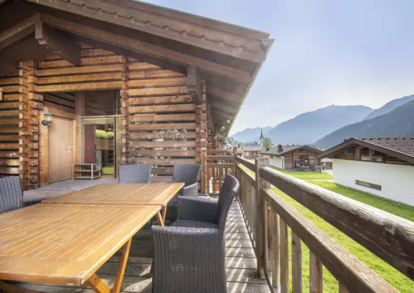 Wald Chalet Anton Terras met uitzicht