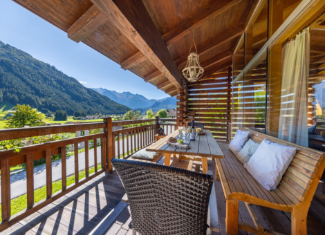 Sch C3 B6neben Chalet Wiesenwald Zomers terras uitzicht