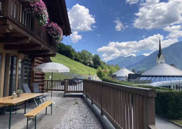Wald im Pinzgau Haus Alpengl C3 B6ckchen uitzicht zomer 2026